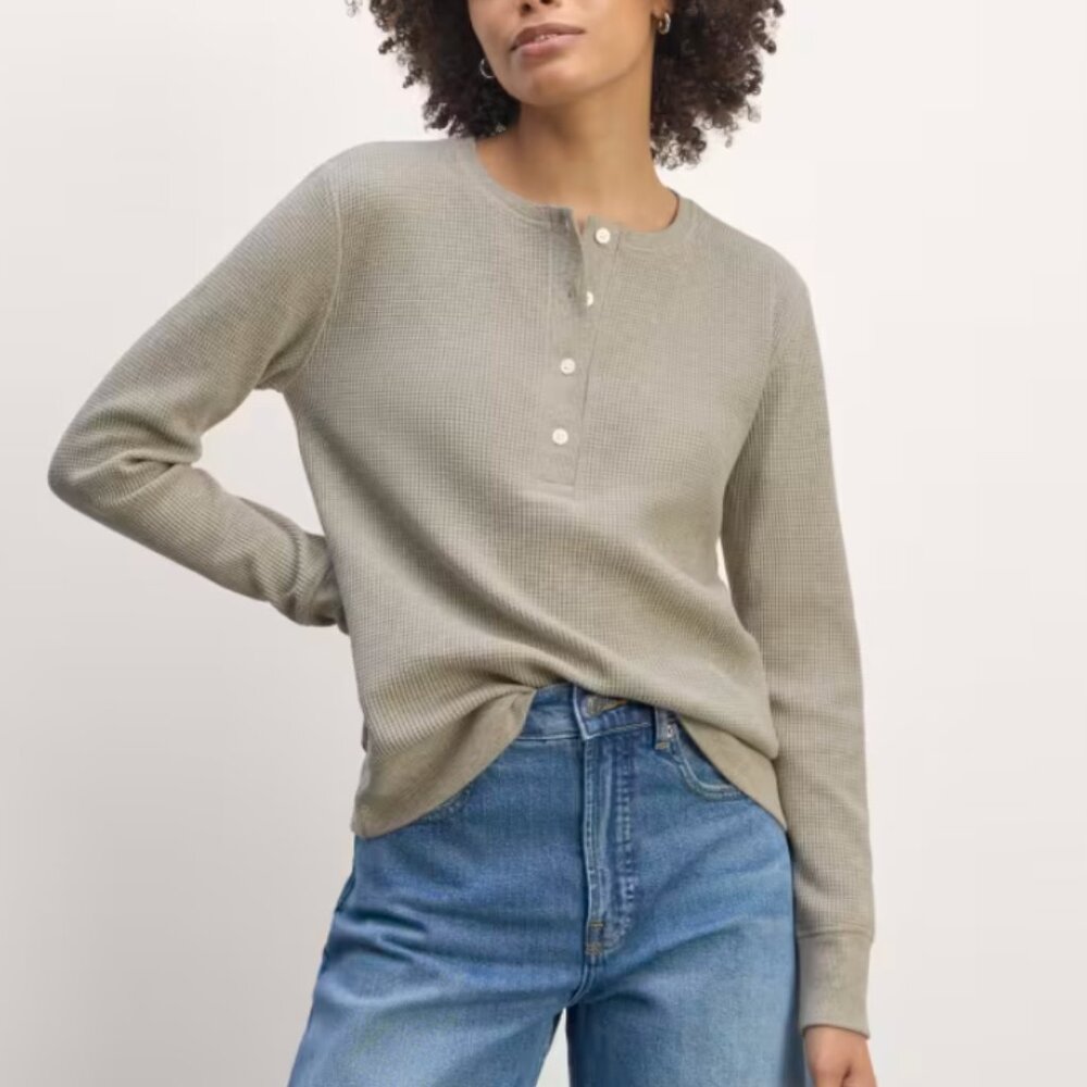 Everlane Waffle Knit Henley